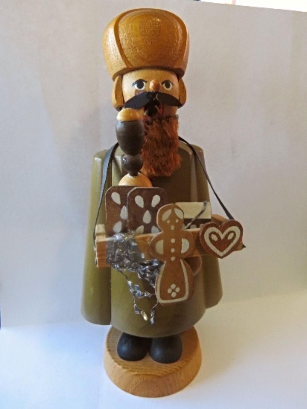 Vintage Christmas German Wooden Incense Burner Toy Vendor Erzgebirge Seiffen